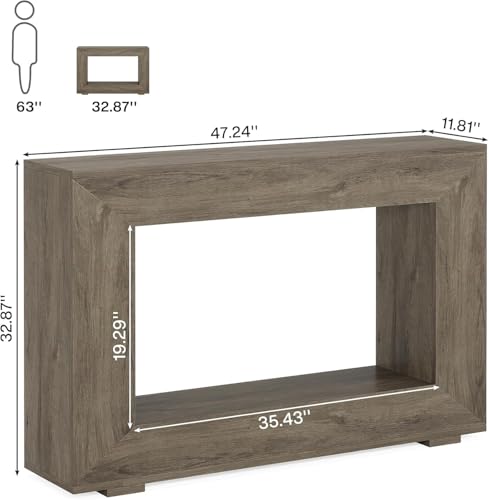 Tribesigns Farmhouse Console Table, 47 Inches Entryway Console Table with Storage, Industrial Hallway Accent Table for Living Room, Entrance Tribesigns