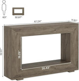 Tribesigns Farmhouse Console Table, 47 Inches Entryway Console Table with Storage, Industrial Hallway Accent Table for Living Room, Entrance Tribesigns
