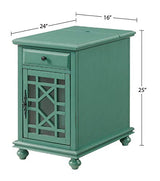 Martin Svensson Home Elegant Power Chairside End Table, 24 in x 16 in x 25 in, Antique Teal Martin Svensson Home