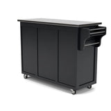 Pemberly Row Traditional Styled Wood Kitchen Cart in Black Finish Pemberly Row