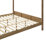 Christopher Knight Home Gana Classic Canopy Bed Frame King Size, 4 Poster King Size Bed Frame and Headboard, Wooden Slat Support, King Bed Frame No Box Spring Needed, Antique Natural