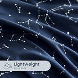 Wake In Cloud - Constellation Comforter Set, Celestial Space Star Galaxy Astrology, Soft Lightweight Bedding for Teen Kids Boys Girls, 3 Pieces, Navy Blue, King Size Wake In Cloud