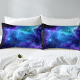 Feelyou Galaxy Sheet Set King Size Out Space Bedding Blue Nebula Universe 100% Microfiber Deep Pockets Bed Sheets 4 Pcs - 1 Falt& 1 Fitted Sheets with 2 Pillow Shams Feelyou