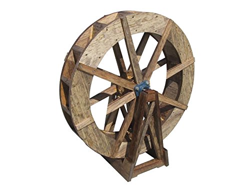 SamsGazebos 30 Inch Free-Standing Wooden Water Wheel Free-Standing SamsGazebos
