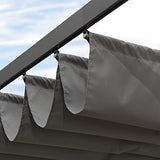PURPLE LEAF Pergola Shade Cover for 10' X 12' Deck Porch Outside Outdoor Retractable Durable Fabric Canopy Replacement Top Only Gray PURPLE LEAF