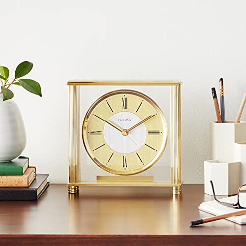 Bulova B1700 Grand Prix Clock, Brass Bulova