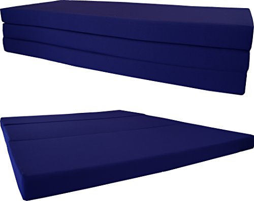 D&D Futon Furniture Navy Queen Size Shikibuton Trifold Foam Beds 4x60x80, 1.8 lbs high Density Resilient White Foam, Floor Foam Folding Mats, Floor Seat, Meditation, Yoga D&D Futon Furniture