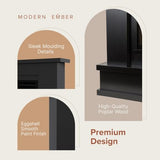 Modern Ember Patton Black Mantel Package 64" W x 42" H with 42 Inch Electric Fireplace - 5 Flame Colors, 10 Ember Bed Colors, Log Kit & Crystal Embers | Alexa/WiFi Enabled Modern Ember