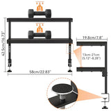 IBUYKE Clamp on Desk Shelf, 22.8” Large Desk Extender Shelves,Tool-Free Flexible Repositioning and Adjustable 2-Tier Storage Shelves for Desktop Accessories Below Desk TMZ010B IBUYKE