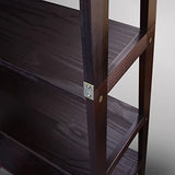 Espresso 5-Shelf Ladder Bookcase - 72-Inch Stylish Storage Solution Casual Home