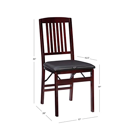 Linon Darwin Mission Back Folding Chair in a Set of Two, Espresso Linon