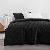 NTBAY Twin Comforter - Down Alternative Comforter Duvet Insert, All Season Bedding Quilted Duvet Insert with Corner Tabs, Machine Washable, Black NTBAY