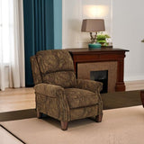 Kensington Hill Beaumont Warm Brown Paisley Patterned Recliner Chair Traditional Armchair Comfortable Push Manual Reclining Footrest Adjustable for Bedroom Living Room Reading Home Relax Office Kensington Hill