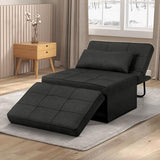 Ainfox Convertible Sofa Bed, 4 in 1 Multi-Function Folding Ottoman Bed with Adjustable Backrest, Modern Futon Couch No Assembly for Living Room Apartment Office Small Space (Black) Ainfox