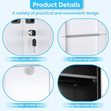 GangMei Metal Broom Closet Storage Cabinet, Garage Storage Cabinet with Wheels, Pegboard, Lockable Doors, 4 Adjustable Shelves for Garage, Home, Black and White, 71" H x 31.5" W x15.75 D GangMei