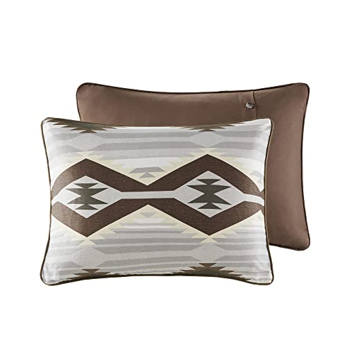 Woolrich Rustic Lodge Cabin Comforter Set - All Season Down Alternative Warm Bedding Layer and Matching Shams, Oversized Queen, Bitter Creek, Grey/Brown