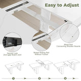 STHOUYN White Marble Extendable Dining Room Table for 8 10, 70.9" (86.6") x 31.5", Rectangle Dinner Table for 6-10, Modern Expandable Retractable Kitchen Table (White) STHOUYN