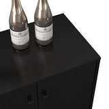 Panana Sideboard Buffet Cabinet Kitchen Storage Cabinet Living Room 4 Doors Console Table (Black) Panana