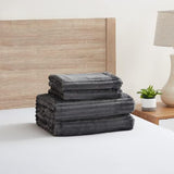Hearth & Harbor Premium Flannel Duvet Cover Set - 3 PC Reversible Full Comforter Cover Set with Microfiber Back - 1 Velvet Duvet Cover Full & 2 Pillow Shams 80 x 90 inches - Charcoal Gray Hearth & Harbor