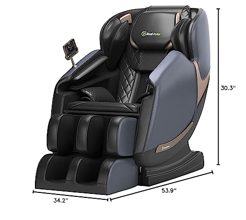 Real Relax Massage Chair, Full Body Zero Gravity Massage Chair with Dual-core S Track LCD Remote Bluetooth Heating, Favor-04 ADV Real Relax
