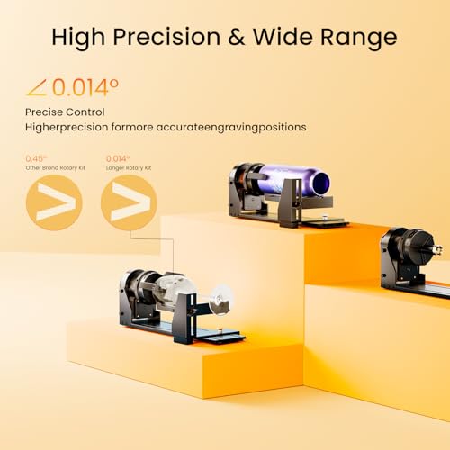Longer Chuck Rotary Roller is Ideal for Engraving Cylindrical, Wine Glasses, and Irregular Items. Compatible with Ray5, Ray5mini, B1, and Most Other Laser engravers, Meeting Diverse Engraving Needs. Longer