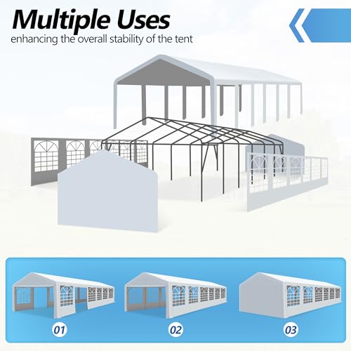 20'x40' Party Tent Heavy Duty, Large Party Canopy Wedding Event Tent with Removable Sidewalls & 4 Sand Bags for Parties Outside UV50+ Waterproof, Carpas para Fiestas (20x40 FT) HOWSVN