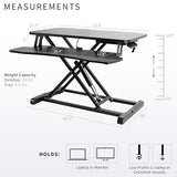 VIVO 26 inch Desk Converter, K Series, Height Adjustable Sit to Stand Riser, Dual Monitor and Laptop Workstation with Keyboard Tray, Black, DESK-V026KB VIVO