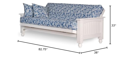 Nirvana Futons Cottage Style Futon Frame Only, Full Size, Satin White - Solid Wood Construction