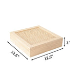 Unfinished Wooden Box with 8 Compartments for Crafts, Organizing, Storage and DIY, Unpainted Wooden Storage Box 13" x 13" x 3" in (16 Compartments) JJSQYLAN