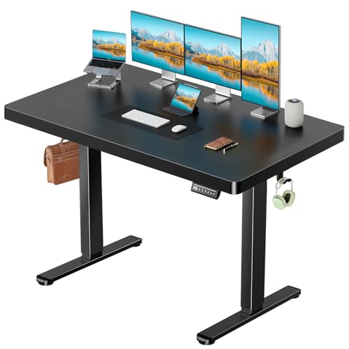 Marsail 63 x 30 Electric Standing Desk with One-Piece Desktop, Sit Stand Desk with Thickened Tabletop, Height Adjustable Stand Up Desk with Cable Management for Home Office(Frame+Desktop, 2 Packages) Marsail