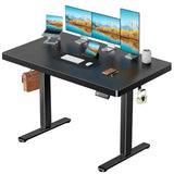 Marsail 63 x 30 Electric Standing Desk with One-Piece Desktop, Sit Stand Desk with Thickened Tabletop, Height Adjustable Stand Up Desk with Cable Management for Home Office(Frame+Desktop, 2 Packages) Marsail