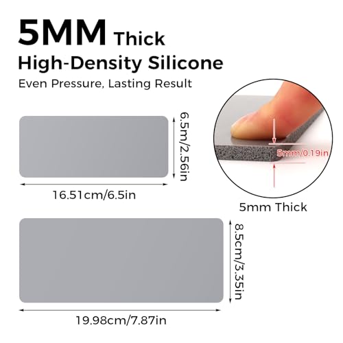 Lconvicely Hat Press Accessories – 4 Pcs Silicone Heat Press Pad, 2 Sizes (7.87"x3.35"+6.50"x2.60"), Heat Resistant to 428°F, High-Density, Cuttable, for DIY, Small Business & Home Use（Pad Only） Lconvicely