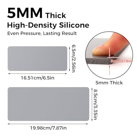 Lconvicely Hat Press Accessories – 4 Pcs Silicone Heat Press Pad, 2 Sizes (7.87"x3.35"+6.50"x2.60"), Heat Resistant to 428°F, High-Density, Cuttable, for DIY, Small Business & Home Use（Pad Only） Lconvicely