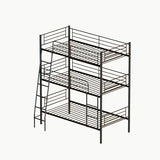 Bellemave Triple Bunk Bed for 3, bunk Bed for 3 Person, 3 bunk beds for Kids/Adults/Teenagers, Black Bellemave