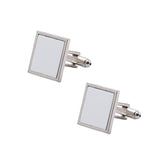 2 Pcs Metal Sublimation Cufflink Blanks Thermal Transfer Cuff Buttons Shirt Cuff Links Men's Wedding Jewelry Accessories Square UUYYEO