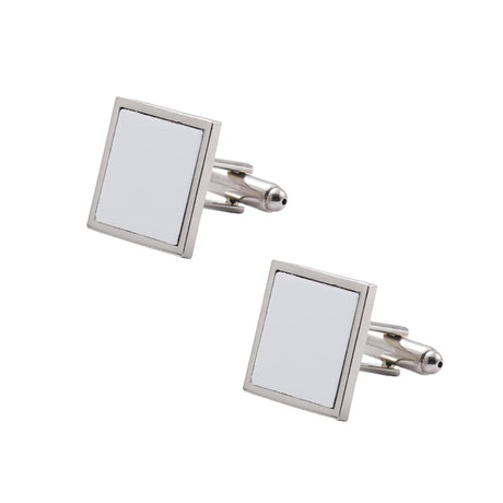 2 Pcs Metal Sublimation Cufflink Blanks Thermal Transfer Cuff Buttons Shirt Cuff Links Men's Wedding Jewelry Accessories Square UUYYEO