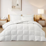 Mattress-Homes Comforter Duvet Insert Quilted Comforters 1 Piece Twin XL 100% Soft Comfy Microfiber Down Alternative Extra Long Twin Comforter Lightweight for Bedding White Solid All Season Mattress-Homes