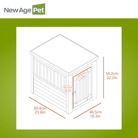 New Age Pet ECOFLEX InnPlace Dog Crate & End Table, Indoor Furniture Style Pet Kennel for Small, Medium, Large & XL Dogs, Durable Composite, Antique White, Small New Age Pet