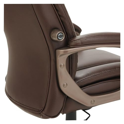 Alera Alera Veon Series Executive High-Back Bonded Leather Chair, Supports Up to 275 Lb, Brown Seat/Back, Bronze Base Alera