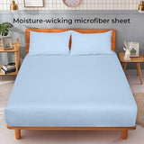 Royale Linens Fitted Sheet Twin - Ultra Soft 1800 Brushed Microfiber - Hotel Luxury Bottom Sheets - Wrinkle Free & Fade Resistant - Deep Pocket Fitted Sheet Only (Twin, Lake Blue) ROYALE LINENS