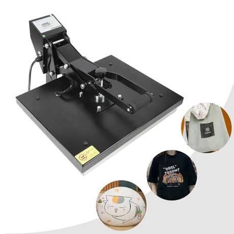 1800W Hot Large Size Auto Heat Press Machine 16" x 20" T-Shirt Sublimation Heat Press Transfer Heat Up Fast & Distribute Heat Evenly, Intelligent Tshirt Press Machine New USA Stock,Black (Black) xsdzgdzy