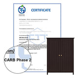 Topeakmart Bathroom Floor Cabinet Double Doors Free-standing Storage Cabinet with Adjustable Shelves, Anti-toppling Design, Espresso Topeakmart