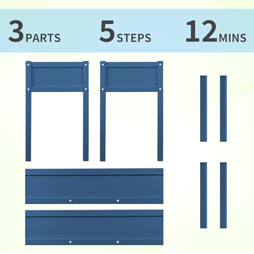 KETOYARK Raised Garden Planting Bed with Legs,HDPE Elevated Planter Box Rot-Resistant and Non-Cracking for Herb Vegetable Flower with Drainage Hole Outdoors/Indoors Planter Raised Beds,Navy KETOYARK