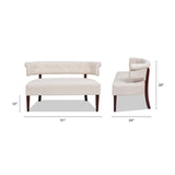 Jennifer Taylor Home Jared Roll Arm Upholstered Tufted Entryway Bench with Back Settee Jennifer Taylor Home