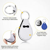 Valyria 10 Pcs Sublimation Blanks Coin Holder Keychain Keyring Universal AA Medallion Keychains for Women (White) Valyria