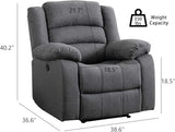 EBELLO Classic Power Recliner Chair, Oversized Electric Overstuffed Chair with Soft Cushion and Back, Sofa with Comfortable Armchair, Gray
