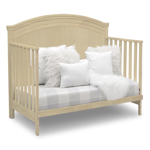 Simmons Kids SlumberTime Emma 4-in-1 Convertible Baby Crib N More - Greenguard Gold Certified, Natural Sandstone