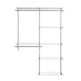 Rubbermaid Configurations Deluxe Custom Closet Kit, 4-8 Ft. Adjustable Metal Wire Shelving, Titanium Finish, Expandable Organization System, Hardware Included, for Home Closet/Pantry/Laundry/Mudroom Rubbermaid