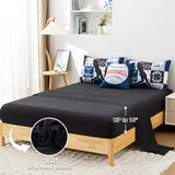 A Nice Night Sports Geometric Grid Black Patchwork Baseball Printed for Boys Twin 6Pcs Bed in A Bag Comforter Bedding Set,Blue A Nice Night
