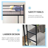 MuLu Evo Bunk Bed,Bunk Bed for Kids TeensAdults,Bunk Bed Twin Over Twin with Ladders and Guardrail,Sturdy Literas Heavy Duty Metal Slats,400 lbs Capacity,No Spring Box Required,Black MuLu Evo